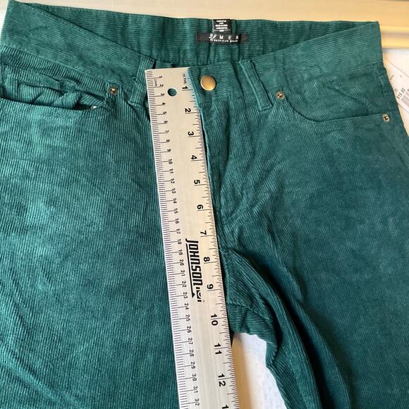 21 Men Women Corduroy Pants size 30 US Green Mid Rise Slim Fit NWT - Picture 5 of 11